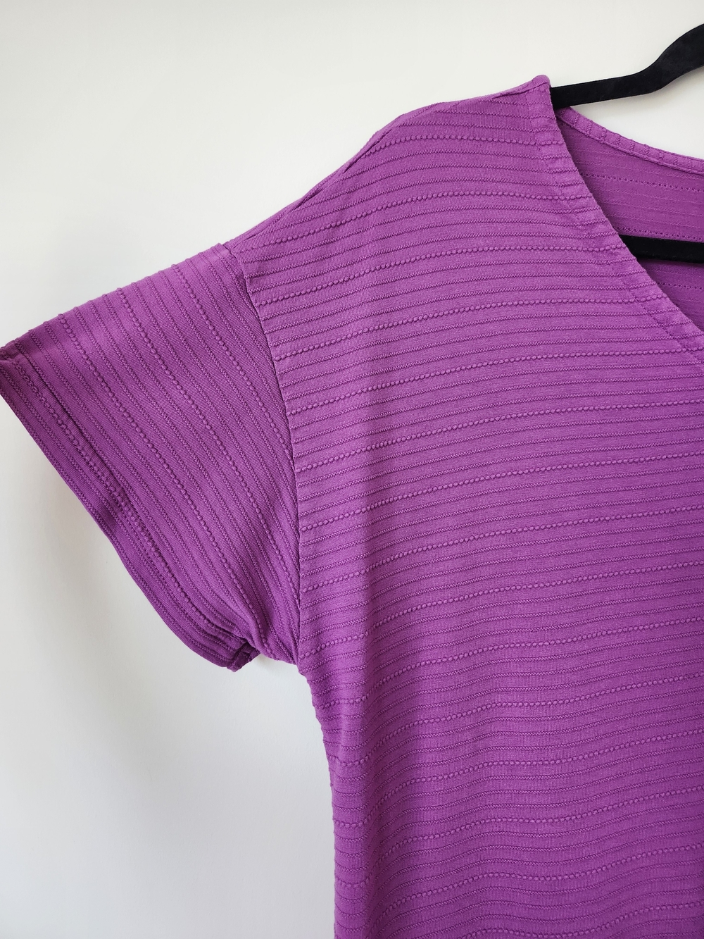 Talbots Magenta Short-Sleeve V-Neck Top - Picture 3 of 8